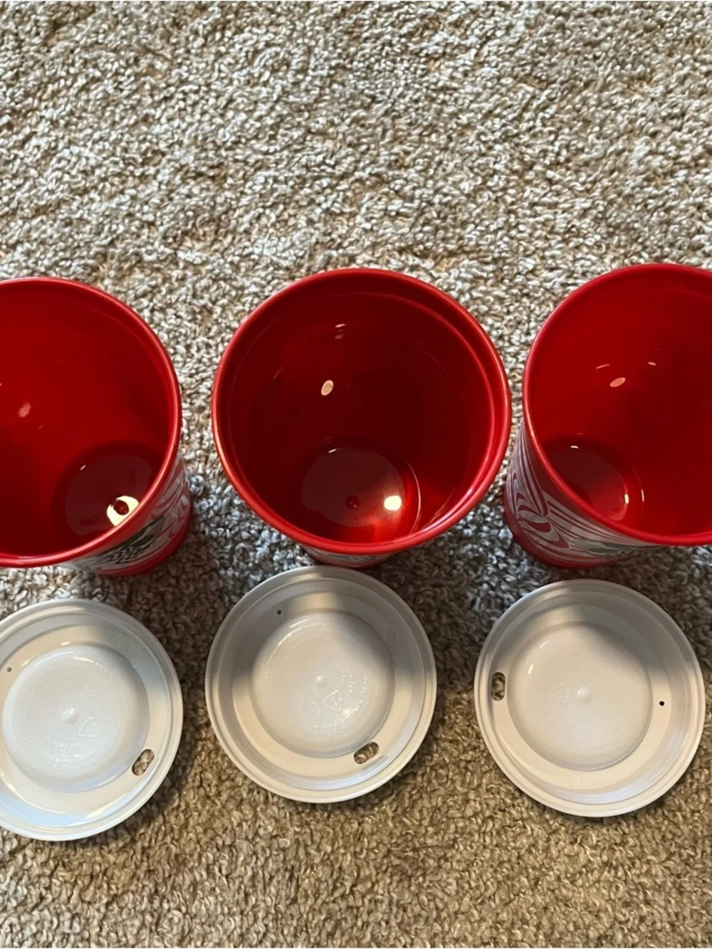 Starbucks Red and Green Holiday Reusable Cups - set of 3